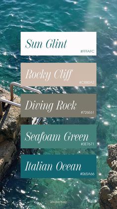 an advertisement for the rocky cliff driving rock drive in san diego, california with water and rocks