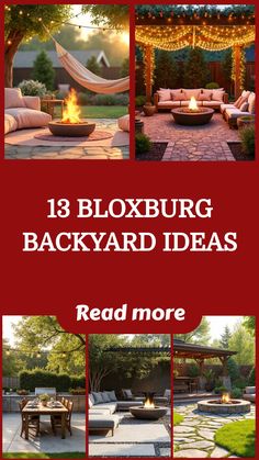 the backyard is decorated in red and white, with lots of lights on each side