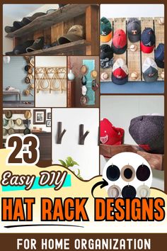 the 25 easy diy hat rack designs for home organization is featured in this article