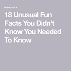 the words 18 unusual fun fact you didn't know you needed to know