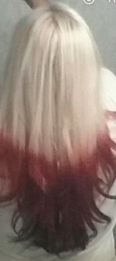 White And Red Hair, Kamisama Kiss Red Hair, Dog With Long Hair Meme, Messy Hair Dog Meme, Cat With Long Hair Meme, Gradient Hair, Long Hair Styles, Red, Hair