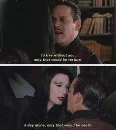 the addams movie quote with an image of dracula kissing a woman's face