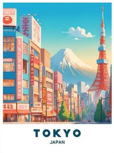 an image of tokyo with the eiffel tower in the background