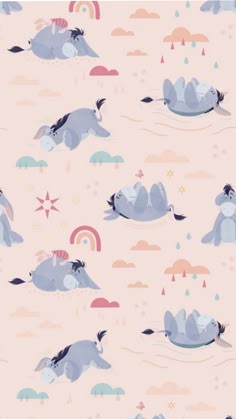 Pink rainbow disney eeyore cute wallpaper