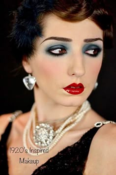1920s Makeup Looks, Flapper Make Up 1920s, Makeup 1930, Makeup 20s, 1920 Makeup Look, 1900 Makeup Look, Makeup 1920, 30s Makeup Look, Great Gatsby Make Up