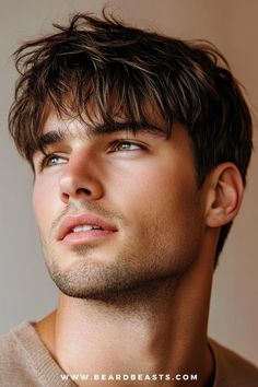 Slightly Looking Up Reference, Classy Men Hairstyle, Casual Mens Haircut, Men Hairstyle Side Profile, Medium Length Fringe Men, Fringe Men Hairstyle, Haircuts For Men Wavy Hair, Mens Long On Top Short On Sides, Shaggy Top Haircut Men