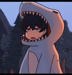 an animated image of a dinosaur with its mouth open