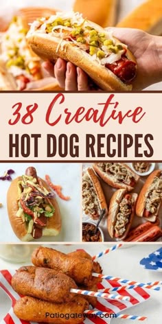 Hot Dog Topping Recipes, Delicious Hot Dog Recipes, Hot Dog Ideas Creative, Creative Hot Dogs, Creative Hot Dogs Ideas, Gourmet Hot Dog Recipe Ideas, Fun Hot Dog Recipes, Hot Dog Recipe Ideas, Various Hot Dog Styles