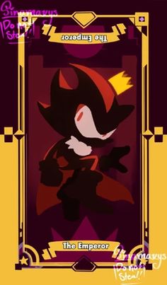 an image of a cartoon character with the name shadow on it's back side