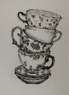 three tea cups stacked on top of each other