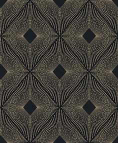 a black and gold abstract design with lines, dots and circles in the shape of squares
