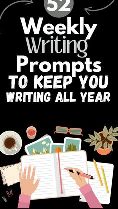 the cover of 52 weekly writing prompts to keep you writing all year