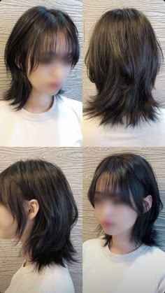 Haircut Middle Hair, Middle Hair Wolf Cut, Haircuts Short Wolfcut, Wolf Cut With Bang, Baggy Hair, Haircuts For Middle Length Hair, Short Bob Wolf Cut, Middle Wolfcut, Short Wolf Haircut With Bangs