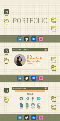 an info board with different types of web pages on it, including buttons and icons