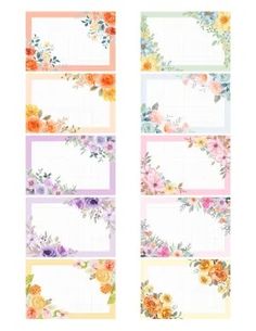 the floral planner stickers are lined up