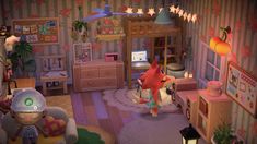 an animated image of a child's bedroom with toys and decorations on the walls