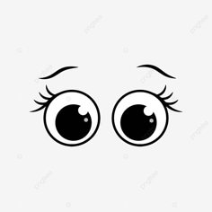 an eye with long eyelashes, eyes, black and white, cartoon png and psd