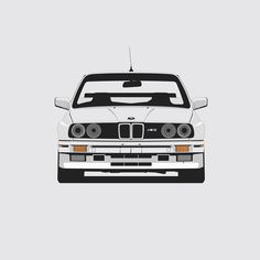 the front end of a white bmw car