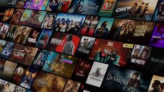 many different movie titles are arranged in the shape of a collage on a black background