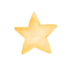 a watercolor drawing of a yellow star on a white background with clippings