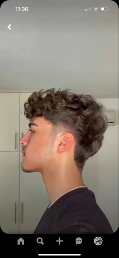 Modern Mullet Without Beard, Modern Male Haircut, Mullet Without Shaved Sides, Male Perm Hairstyles, Modern Mullet Wavy Hair, Mullet Hairstyle Boys, Textured Mullet Men, Tapered Mullet Men Curly, Modern Mullet Mens Short