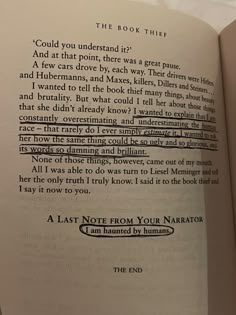 an open book with some writing on it