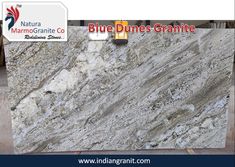 granite counter top with blue plumes granite on the bottom and white marble on the bottom