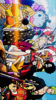 an image of cartoon characters in the background