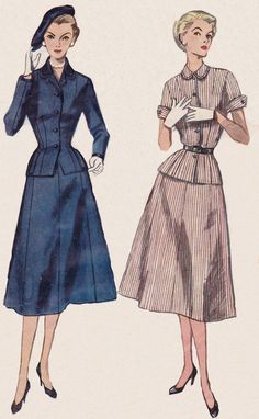 Four Gore Skirt, 8 Gore Skirt Pattern, Eight Gore Skirt Pattern, Gore Skirt Sewing Pattern, 1950s Simplicity 1850, 1940s Two Piece Suit Pattern, Simplicity 1950s, Skirt Suit Pattern, 1950s Skirt Suit