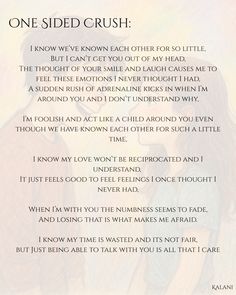 a poem written in the language of one sided crush, with an image of two people facing each other