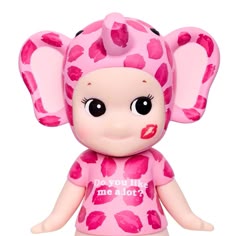 a pink toy with an elephant's ears and lips on it, that says anyone me alot?
