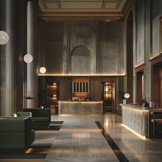 the lobby is clean and ready for customers to use in their own hotel or apartment