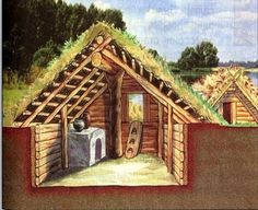 Dugout Shelter Plans, Pit House Shelter, Primitive Underground Shelter, Dugout Shelter, How To Build A Dugout House, Underground Bushcraft Shelter, Thatched Roof Viking Houses, Dugout Bushcraft Shelter, Hillside Dugout Shelter