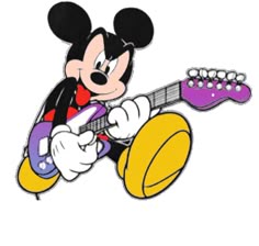 mickey mouse playing an electric guitar