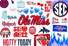 many different stickers and decals on a white background