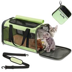 ELLON Cat Carriers for Large Cats 20 lbs - Pet Carrier Bag - Soft Sided Portable Breathable Mesh Pet Travel Carrier for Dogs, Collapsible Top Loading Big Cat Carrier, Folding Dog Soft-Sided Carrier