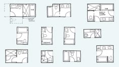 the floor plans for an apartment are shown in black and white