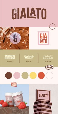 the website design for giaato, an italian ice cream shop