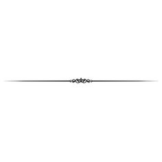 a black and white drawing of a long line with an ornate design on the end