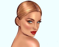 a woman's face with a label for her hair and make - up artist