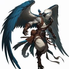 an image of a bird with wings on it's back and arms spread out