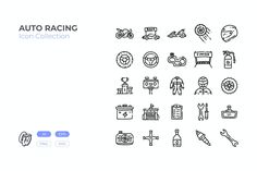 Auto Racing Doodle Icon