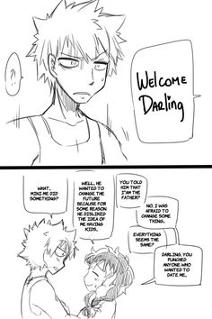 two comics, one with an anime character and the other with a text bubble that says welcome dahling