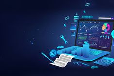 a laptop computer sitting on top of a desk next to papers and calculator