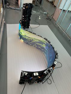 an art installation made out of electronics and wires