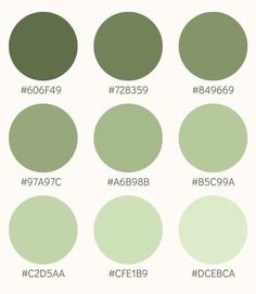 the different shades of green paint