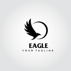 the eagle logo is black and white with an abstract design on it's side
