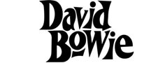 the logo for david bovie's band, which is featured in black and white