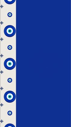 a blue and white background with an eye pattern