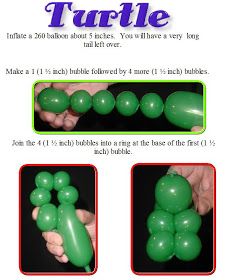 the instructions for how to make an inflatable balloon turtle toy with balloons on it